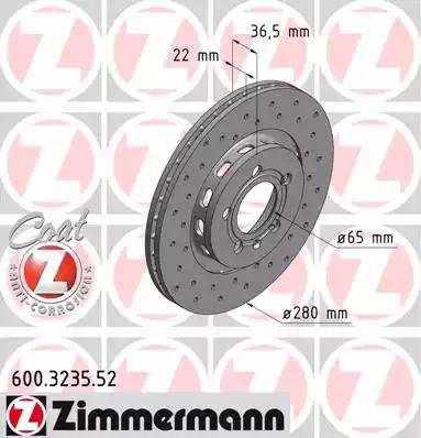 Zimmermann 600.3235.52 - Əyləc Diski furqanavto.az