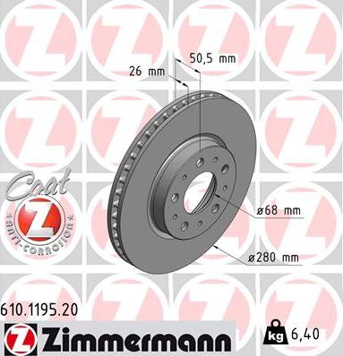 Zimmermann 610.1195.20 - Əyləc Diski furqanavto.az