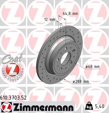 Zimmermann 610.3703.52 - Əyləc Diski furqanavto.az