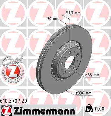 Zimmermann 610.3707.20 - Əyləc Diski furqanavto.az