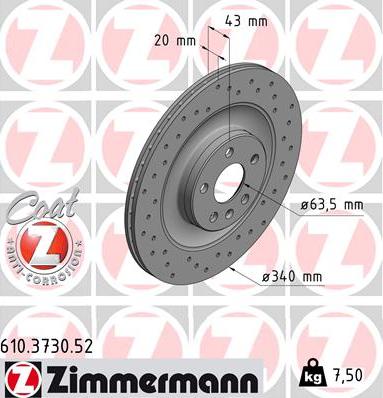 Zimmermann 610.3730.52 - Əyləc Diski furqanavto.az