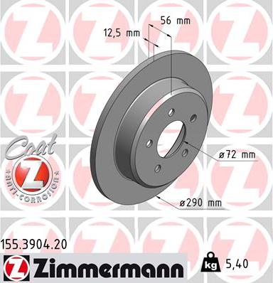 Zimmermann 155.3904.20 - Əyləc Diski furqanavto.az