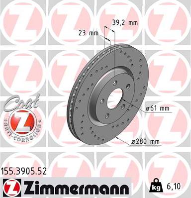 Zimmermann 155.3905.52 - Əyləc Diski furqanavto.az