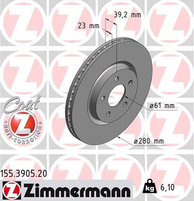 Zimmermann 155.3905.20 - Əyləc Diski furqanavto.az