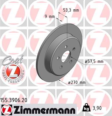 Zimmermann 155.3906.20 - Əyləc Diski furqanavto.az