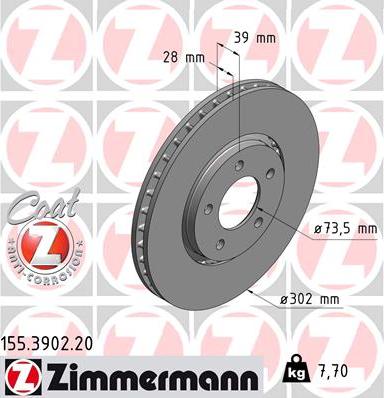 Zimmermann 155.3902.20 - Əyləc Diski furqanavto.az