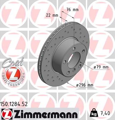 Zimmermann 150.1284.52 - Əyləc Diski furqanavto.az