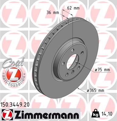 Zimmermann 150.3449.20 - Əyləc Diski furqanavto.az