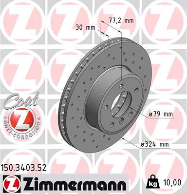 Zimmermann 150.3403.52 - Əyləc Diski furqanavto.az