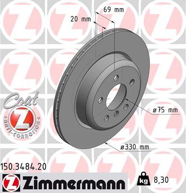 Zimmermann 150.3484.20 - Əyləc Diski furqanavto.az