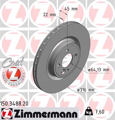 Zimmermann 150.3488.20 - Əyləc Diski furqanavto.az