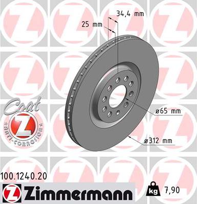 Zimmermann 100.1240.20 - Əyləc Diski furqanavto.az