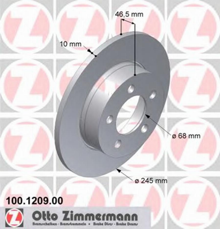 Zimmermann 100 1209 00 - Əyləc Diski furqanavto.az