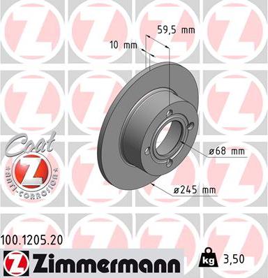 Zimmermann 100.1205.20 - Əyləc Diski furqanavto.az