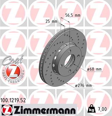 Zimmermann 100.1219.52 - Əyləc Diski furqanavto.az