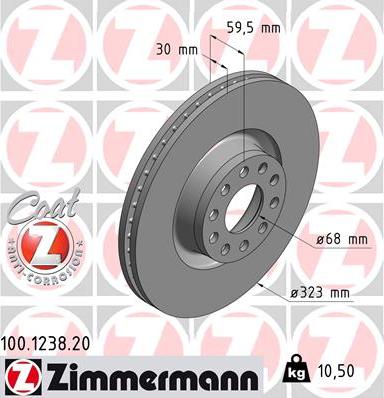 Zimmermann 100.1238.20 - Əyləc Diski furqanavto.az