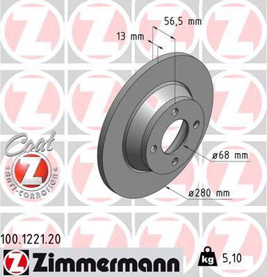 Zimmermann 100.1221.20 - Əyləc Diski furqanavto.az