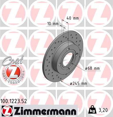 Zimmermann 100.1223.52 - Əyləc Diski furqanavto.az