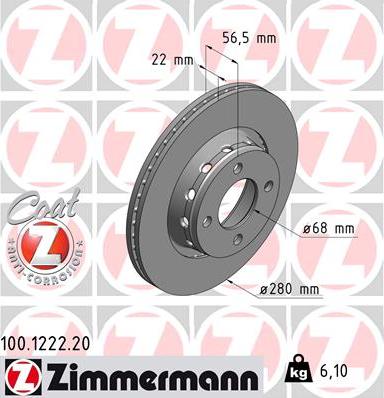 Zimmermann 100.1222.20 - Əyləc Diski furqanavto.az