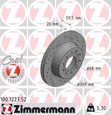 Zimmermann 100.1227.52 - Əyləc Diski furqanavto.az