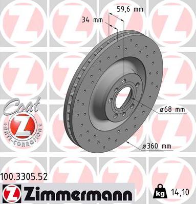 Zimmermann 100.3305.52 - Əyləc Diski furqanavto.az