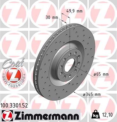 Zimmermann 100.3301.52 - Əyləc Diski furqanavto.az