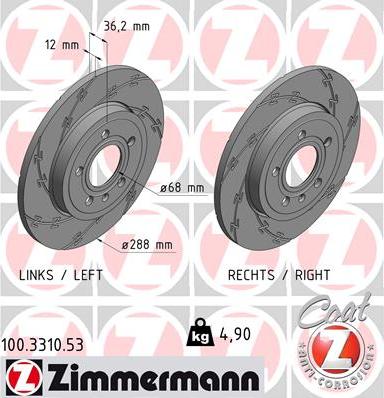 Zimmermann 100.3310.53 - Əyləc Diski furqanavto.az