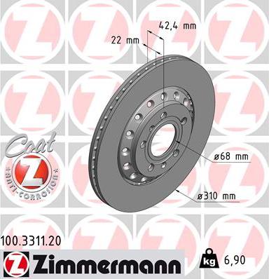 Zimmermann 100.3311.20 - Əyləc Diski furqanavto.az