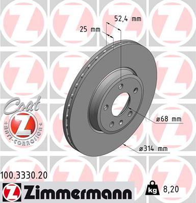 Zimmermann 100.3330.20 - Əyləc Diski furqanavto.az