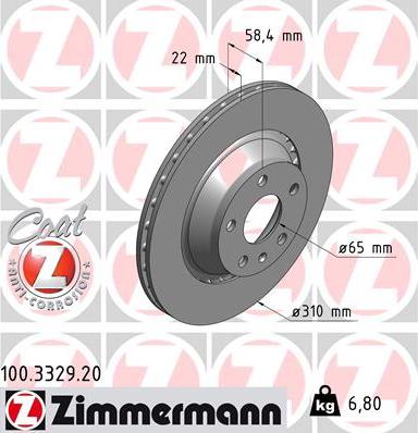 Zimmermann 100.3329.20 - Əyləc Diski furqanavto.az