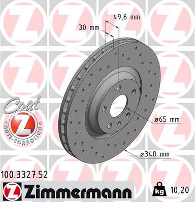 Zimmermann 100.3327.52 - Əyləc Diski furqanavto.az