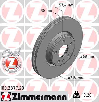 Zimmermann 100.3377.20 - Əyləc Diski furqanavto.az