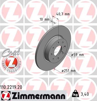 Zimmermann 110.2219.20 - Əyləc Diski furqanavto.az