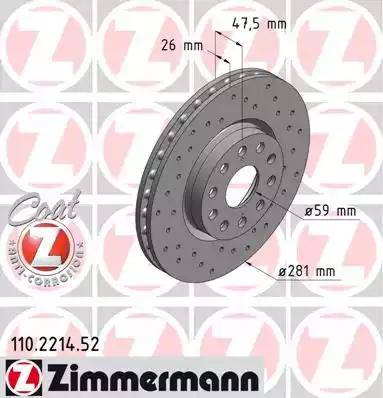 Zimmermann 110.2214.52 - Əyləc Diski furqanavto.az