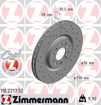 Zimmermann 110.2217.52 - Əyləc Diski furqanavto.az