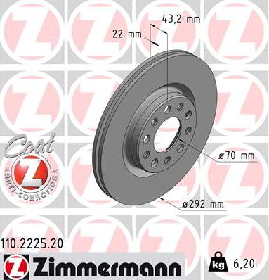 Zimmermann 110.2225.20 - Əyləc Diski furqanavto.az