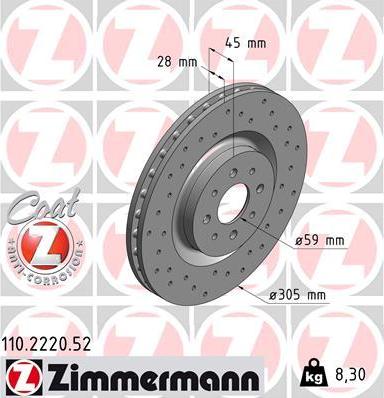 Zimmermann 110.2220.52 - Əyləc Diski furqanavto.az