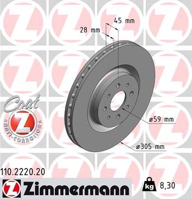 Zimmermann 110.2220.20 - Əyləc Diski furqanavto.az