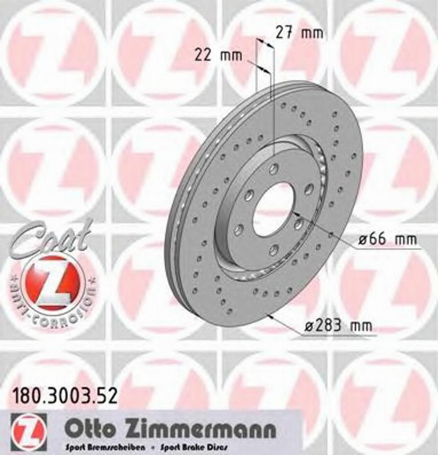 Zimmermann 180.3003.52 - Əyləc Diski furqanavto.az