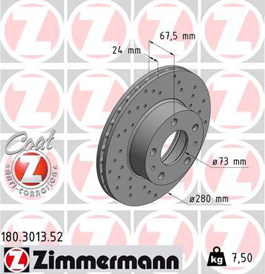 Zimmermann 180.3013.52 - Əyləc Diski furqanavto.az