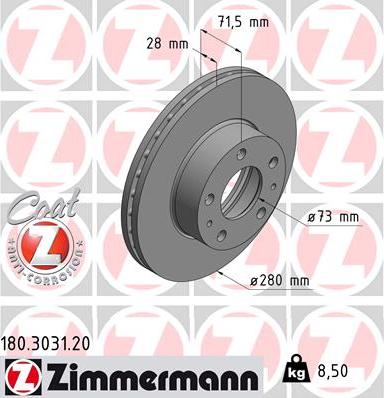 Zimmermann 180.3031.20 - Əyləc Diski furqanavto.az