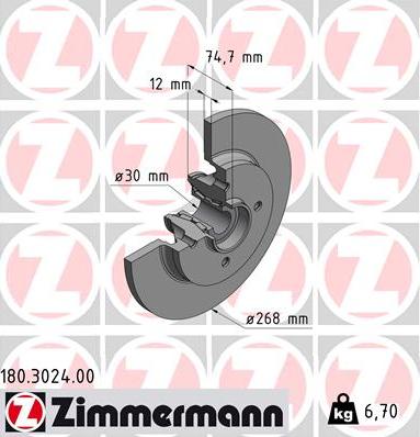 Zimmermann 180.3024.00 - Əyləc Diski furqanavto.az