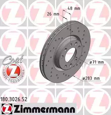 Zimmermann 180.3026.52 - Əyləc Diski furqanavto.az