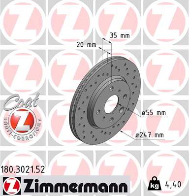 Zimmermann 180.3021.52 - Əyləc Diski furqanavto.az