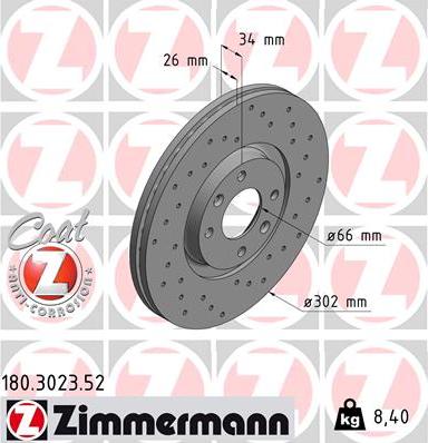 Zimmermann 180.3023.52 - Əyləc Diski furqanavto.az