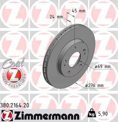 Zimmermann 380.2164.20 - Əyləc Diski furqanavto.az