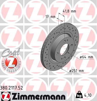 Zimmermann 380.2117.52 - Əyləc Diski furqanavto.az