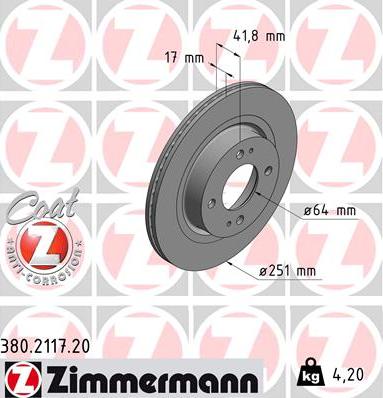 Zimmermann 380.2117.20 - Əyləc Diski furqanavto.az