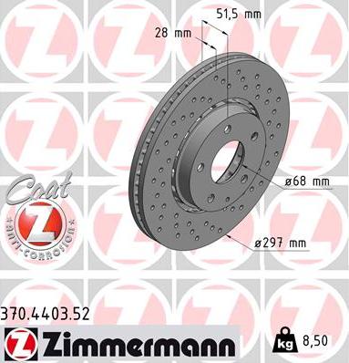 Zimmermann 370.4403.52 - Əyləc Diski furqanavto.az