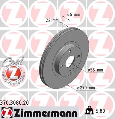 Zimmermann 370.3080.20 - Əyləc Diski furqanavto.az